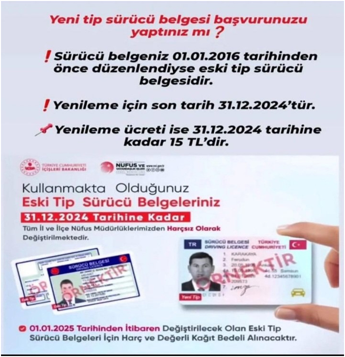 Sürücü Belgesi ve Kimlik Kartı Yenileme Süreleri Yaklaşıyor