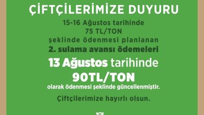 Kayseri Şeker Fabrikası'ndan Çiftçilere Müjde: 2. Sulama Avansı Ödemeleri Tarih