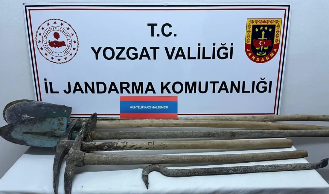 Yozgat İl Jandarma Komutanlığı, kaçak kazı yaptığı tespit edilen 2