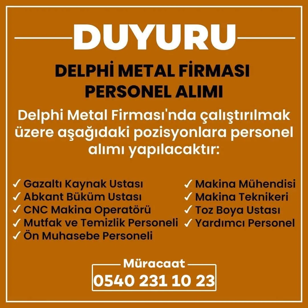 Boğazlıyan Fuat Oktay Organize Sanayi Bölgesi'nde faaliyet gösteren Delphi Metal
