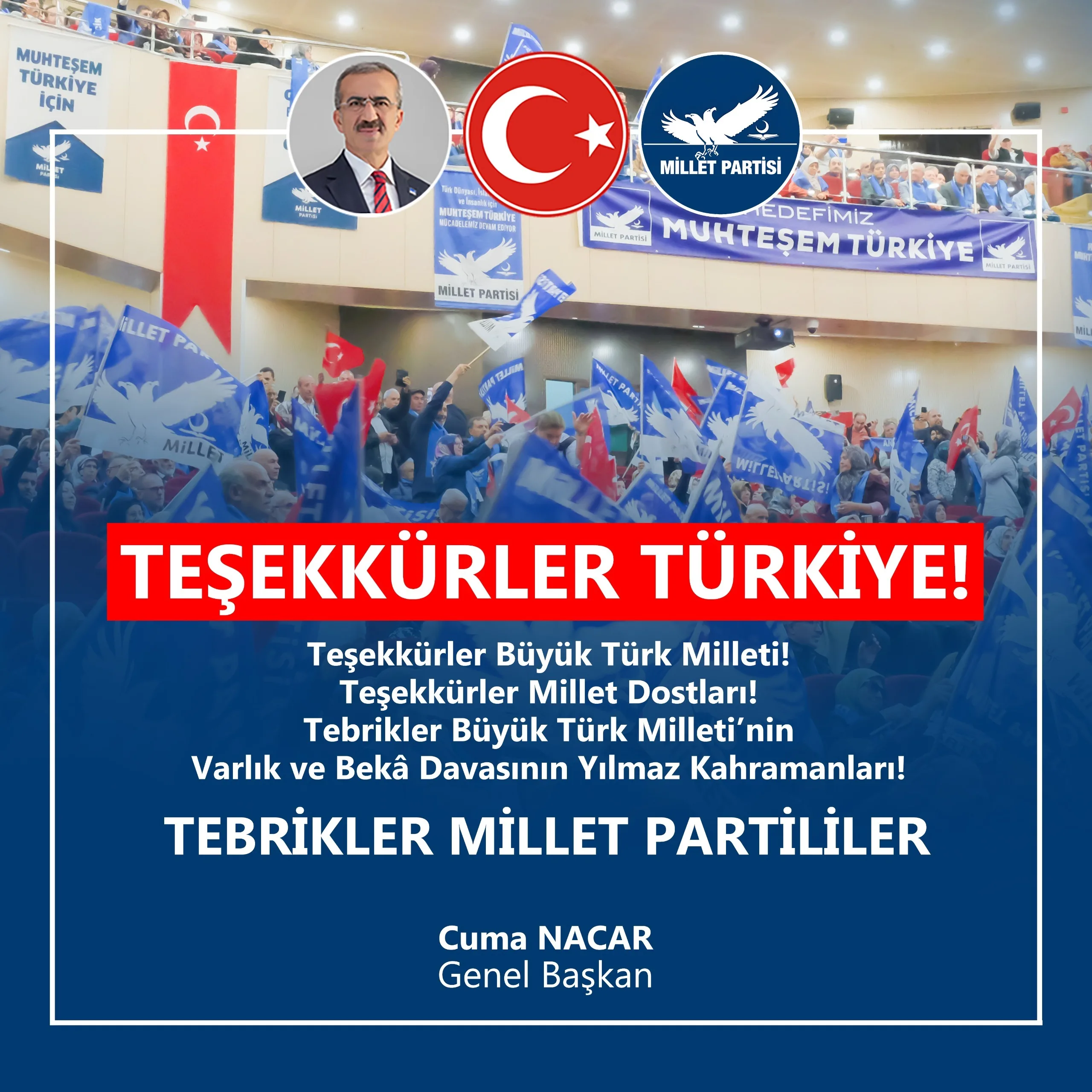 Millet Partisi, 12. Olağan Büyük Kurultayı’nı 20 Nisan’da yoğun katılımla