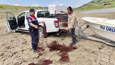 Yozgat Musabeyli Barajı’nda kaçak kerevit avcılığına yönelik düzenlenen denetimde 169