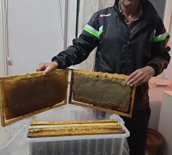 Sırçalı Dağı’nın eteklerinde yaklaşık 100 kovanla arıcılık yapan Tekkelili balcı