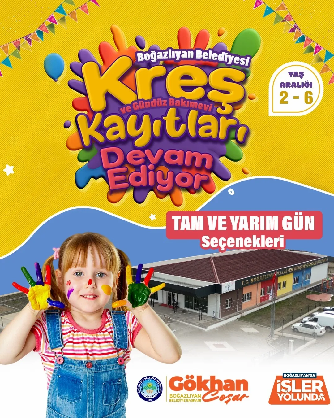 Boğazlıyan Belediyesi’nin 2-6 yaş arası çocuklara hizmet veren Kreş ve