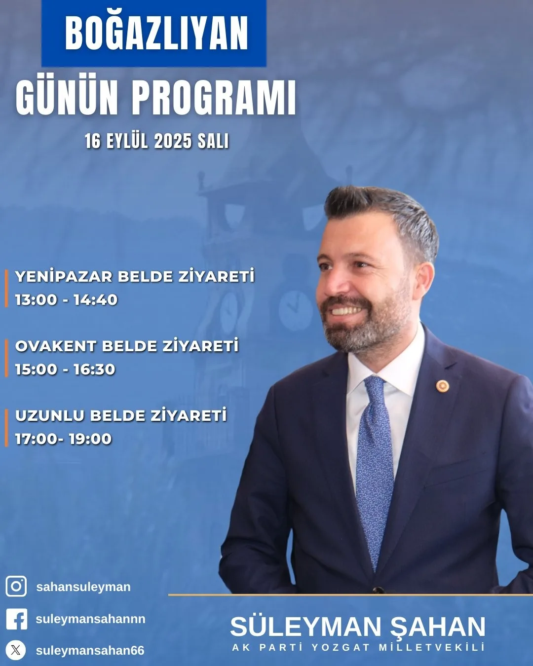 AK Parti Yozgat Milletvekili Süleyman Şahan, halk buluşmaları kapsamında Boğazlıyan’a