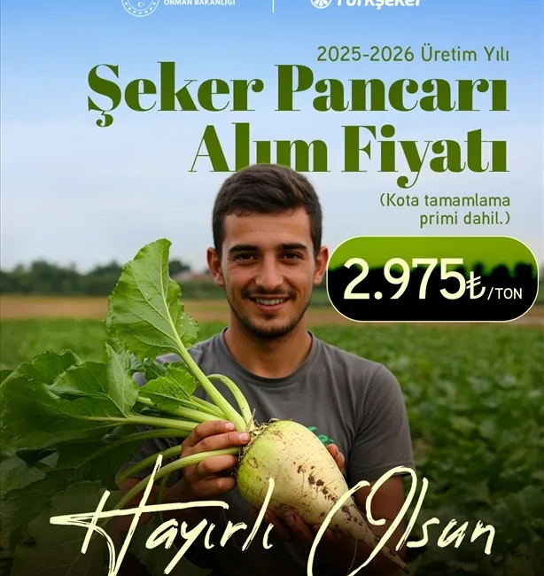 TÜRKŞEKER, 2025-2026 üretim yılı için şeker pancarı baz alım fiyatını