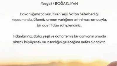 Cumhurbaşkanı Erdoğan’ın başlattığı Yeşil Vatan Seferberliği’ne Yozgat’tan güçlü destek geldi.