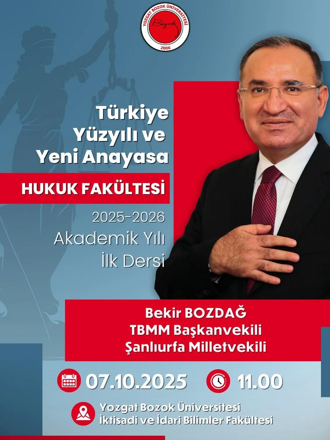 Yozgat Bozok Üniversitesi Hukuk Fakültesi, 2025–2026 akademik yılının açılış dersini