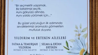 Boğazlıyan esnaflarından Ertan Ertekin, oğlunun düğününe tüm dostlarını davet etti.