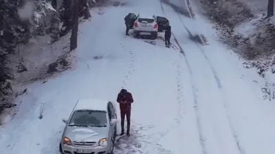 Yozgat’ta yılın ilk karı Akdağmadeni ilçesine düştü, doğa beyaz örtüyle