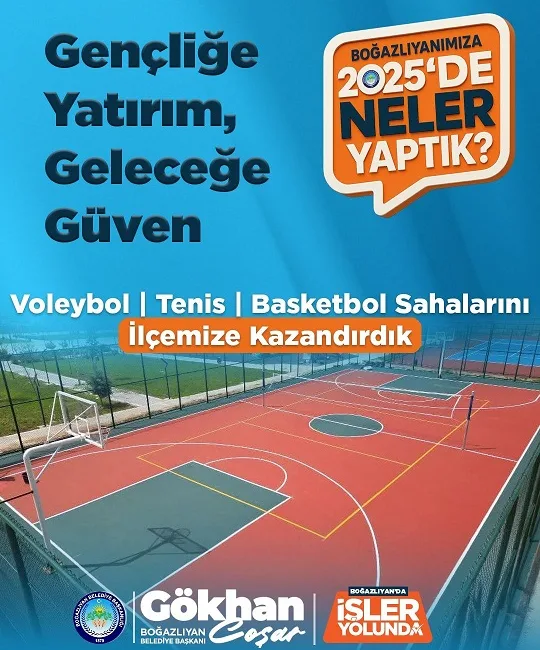 Boğazlıyan Belediyesi, gençlere yönelik Spor Sahaları Projesi’ni 2025 yılı içinde