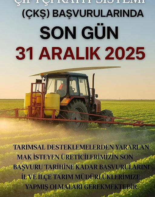 Boğazlıyan İlçe Tarım Müdürlüğü, Çiftçi Kayıt Sistemi başvurularının 31 Aralık