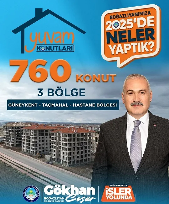 Boğazlıyan Belediye Başkanı Gökhan Coşar, 2025 yılı boyunca ilçeye değer