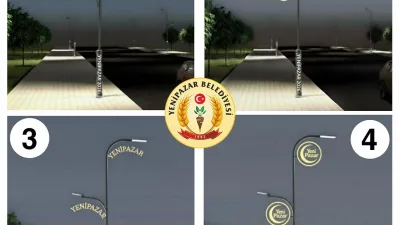 Yenipazar Belediye Başkanı Mustafa Özer, mahalle giriş aydınlatmaları için dört