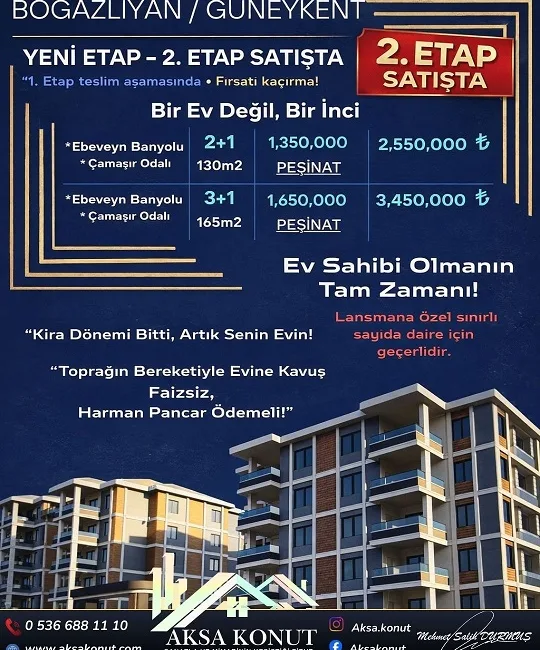 AKSA Konut Müteahhidi Mehmet Salih Durmuş, İnci Konutları Projesi’nde 1.