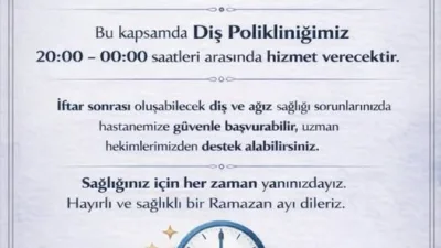 Boğazlıyan Devlet Hastanesi Başhekimi Hacı Deniz, Ramazan ayı boyunca Diş