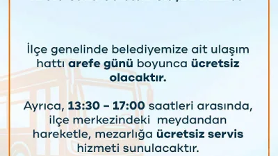 Boğazlıyan Belediyesi, arefe günü boyunca ilçe genelinde toplu taşıma hizmetlerini