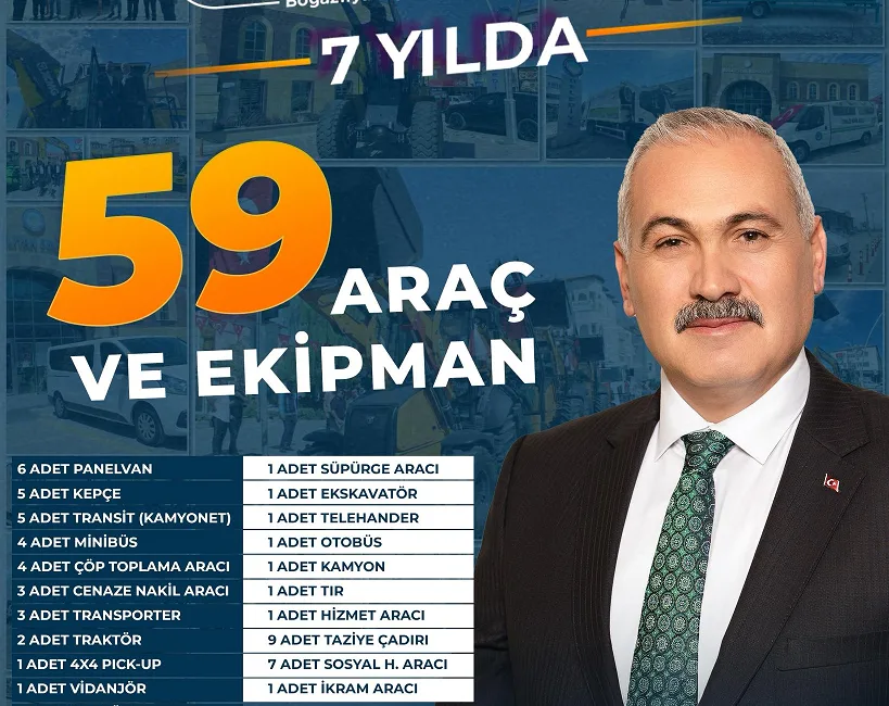 Boğazlıyan Belediye Başkanı Gökhan Coşar, belediyenin araç ve ekipman filosunun