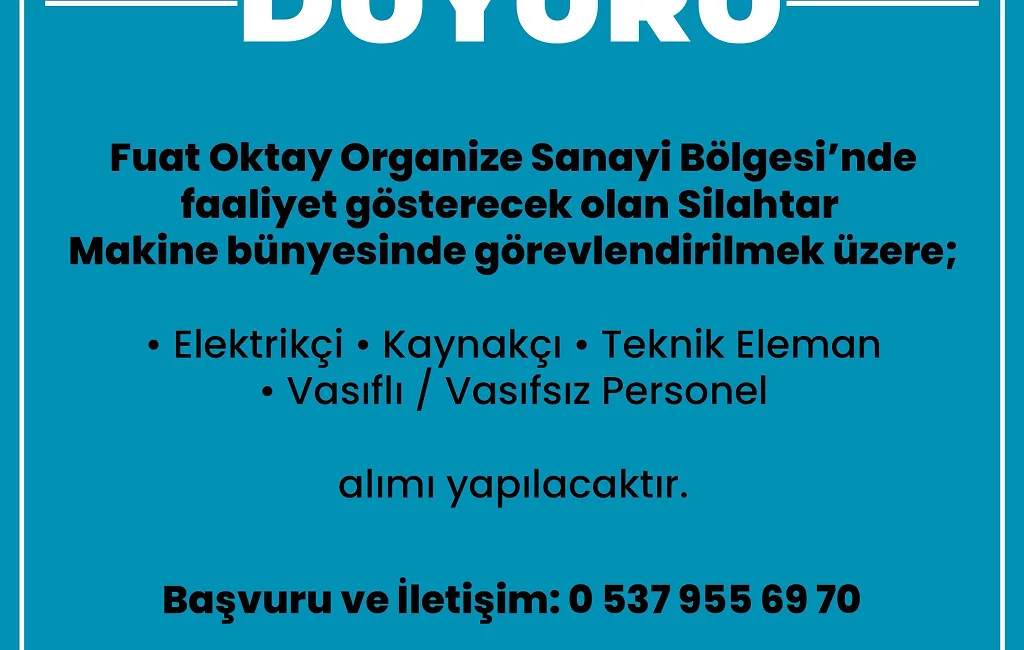 Boğazlıyan Fuat Oktay Organize Sanayi Bölgesi’nde faaliyet gösterecek Silahtar Makine,