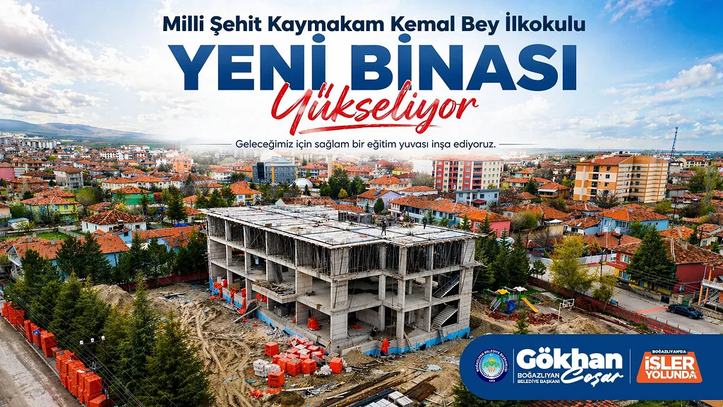 Boğazlıyan’da Milli Şehit Kaymakam Kemal Bey İlkokulu’nun yeni binası hızla