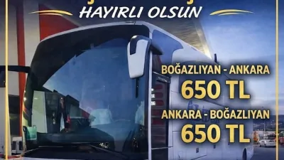 Lider Turizm, Boğazlıyan ile Ankara arasında her gün karşılıklı otobüs
