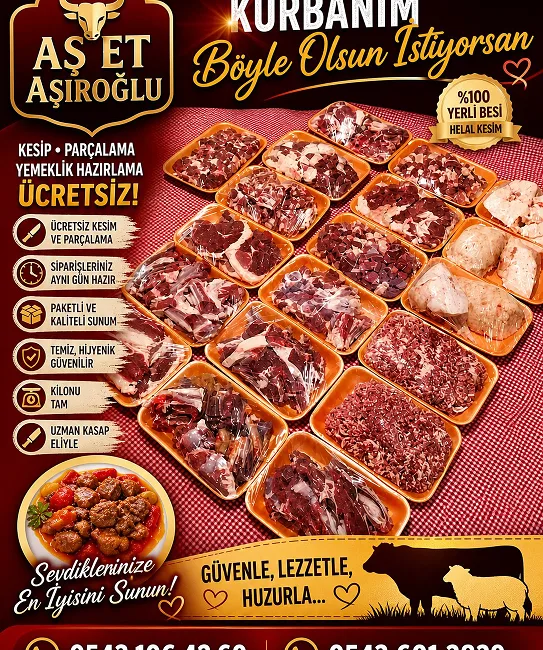 Aş & Et Aşıroğlu Kasap, koç, toklu ve koyun seçenekleriyle
