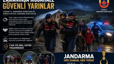 Boğazlıyan’a bağlı Poyrazlı köyü kırsalında yoğun yağış nedeniyle mahsur kalan