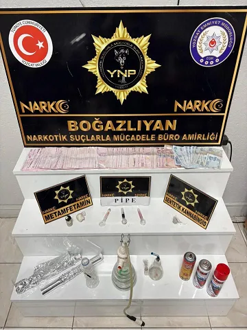 Boğazlıyan ilçesinde düzenlenen narkotik operasyonunda 37 gramdan fazla metamfetamin ve