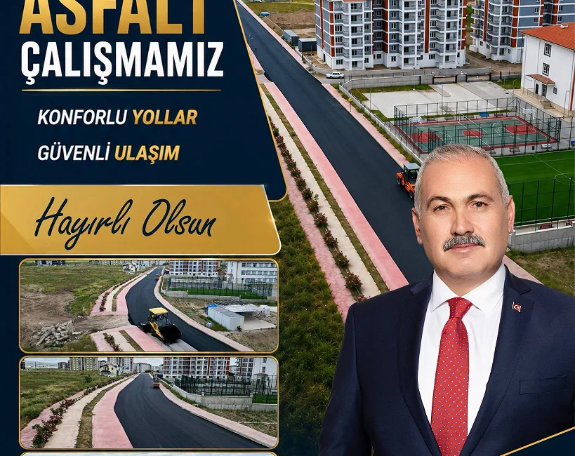 Boğazlıyan Belediyesi, hastane bölgesinde hazırlıkları tamamlanan yolda sıcak asfalt serimine