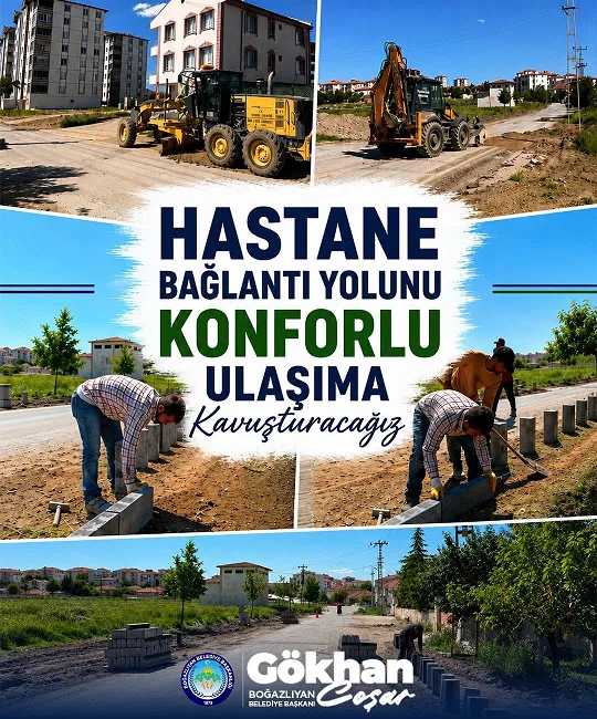 Boğazlıyan Belediyesi, Hastane Bağlantı Yolu’nda başlattığı yenileme çalışmalarıyla bölgenin ulaşım