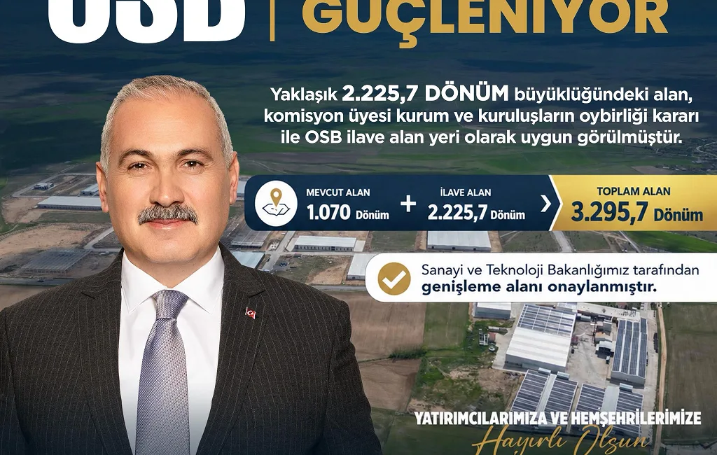 Gökhan Coşar, Boğazlıyan Fuat Oktay OSB’ye 2 bin 225,7 dönümlük