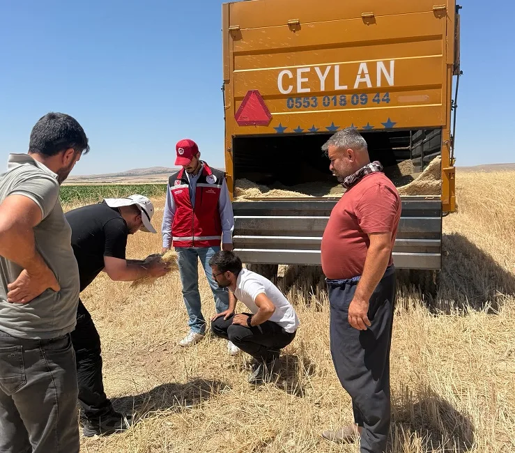 Yapalak Köyü Muhtarı Sinan Toklucu ve İlçe Tarım Müdürlüğü ekipleri,