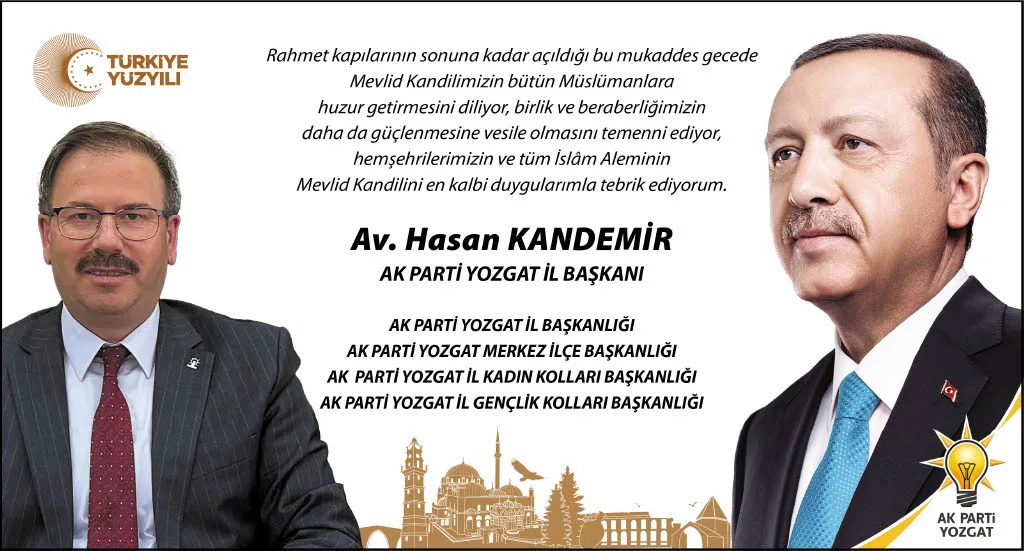 Kandemir, mübarek gecenin birlik, beraberlik, kardeşlik ve dayanışma duygularını güçlendirmesini