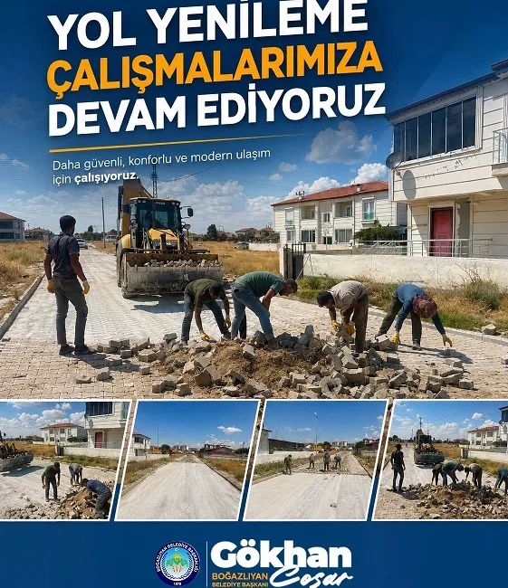 Boğazlıyan Belediyesi, ilçe genelinde yol yenileme ve bakım çalışmalarını sürdürüyor.
