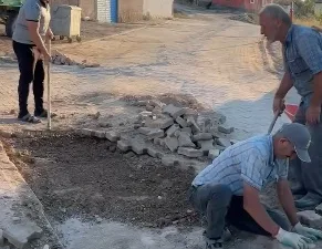 Çalapverdi Köyü’nde içme suyunun yer altı şebekesi tamamlanırken, tüm köy