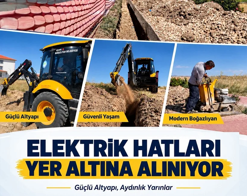 Boğazlıyan Belediyesi tarafından ilçe genelinde elektrik hatlarının yer altına alınması