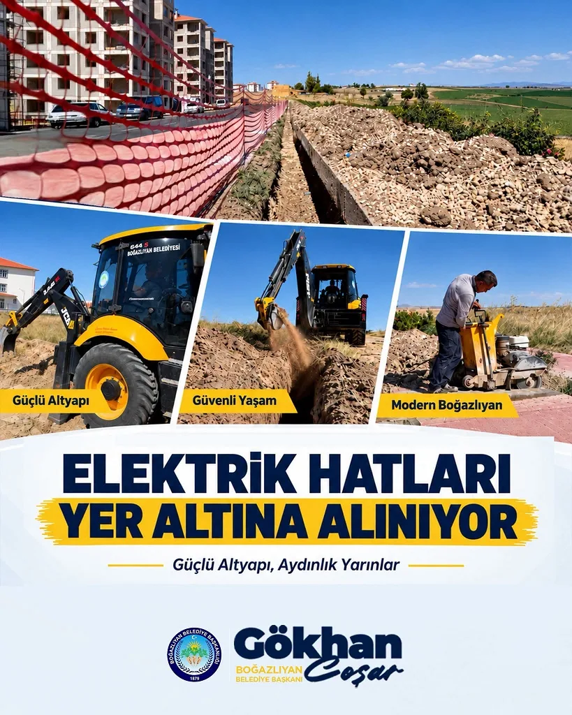 Boğazlıyan Belediyesi tarafından ilçe genelinde elektrik hatlarının yer altına alınması
