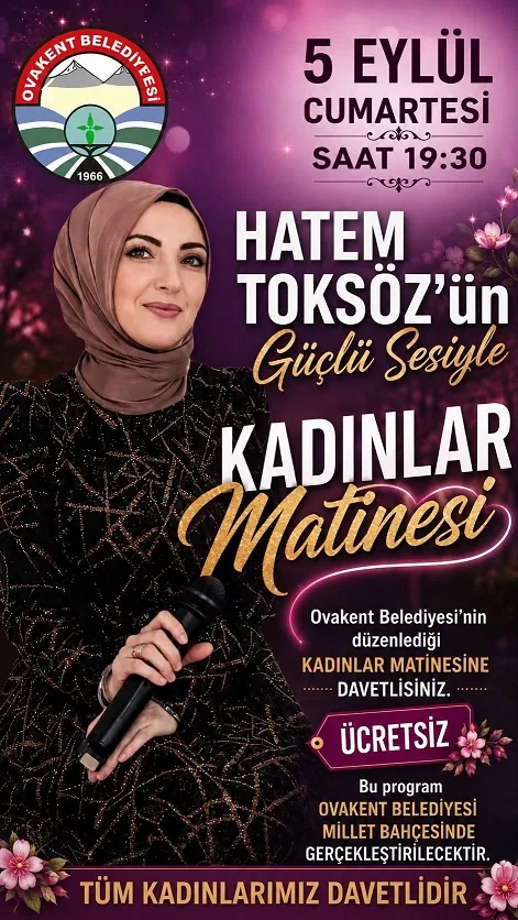 Ovakent Belediye Başkanı Tuncay Erdoğan’ın davetiyle düzenlenecek program, 5 Eylül