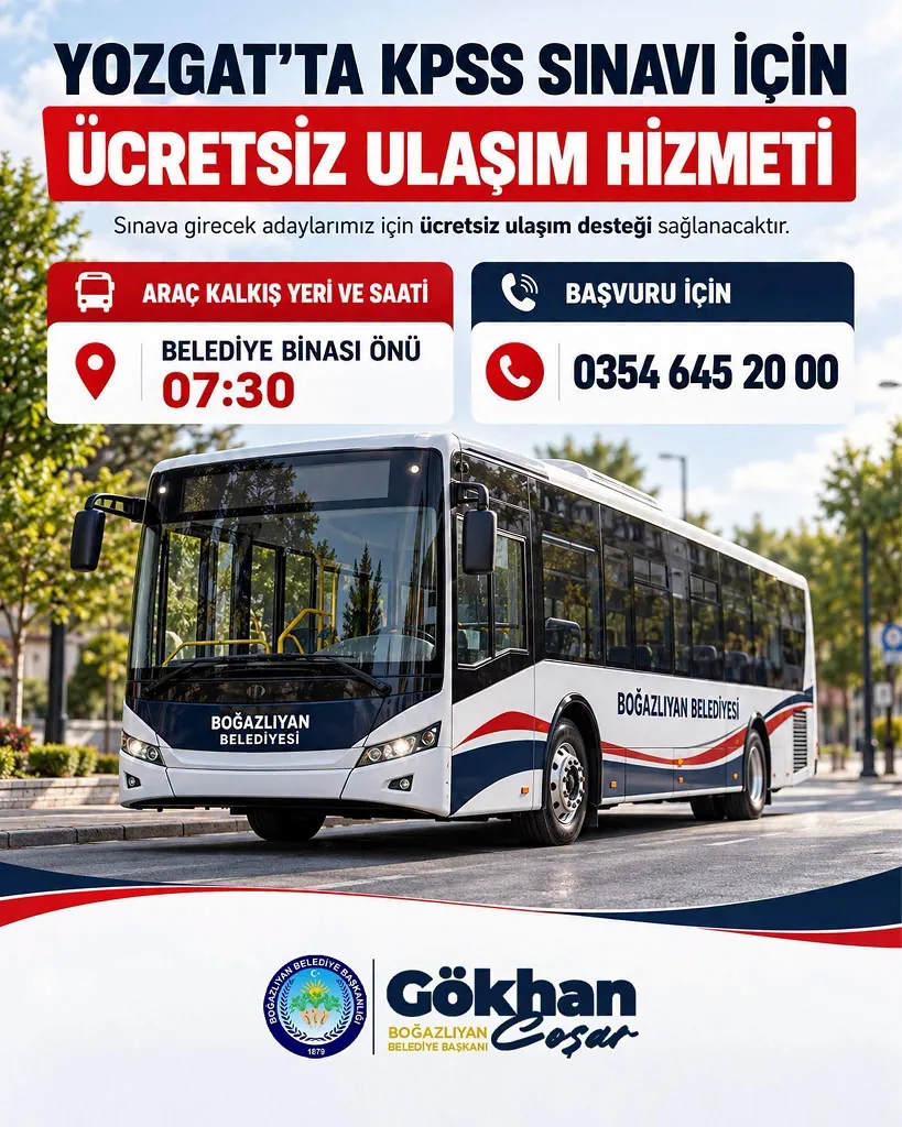 Boğazlıyan Belediye Başkanı Gökhan Coşar, hafta sonu Yozgat’ta düzenlenecek KPSS