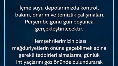 Boğazlıyan Belediyesi, içme suyu depolarında perşembe günü gün boyunca bakım,