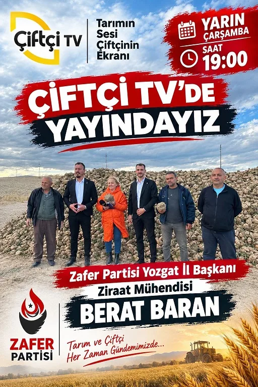 Zafer Partisi Yozgat İl Başkanı Berat Baran, çarşamba günü saat