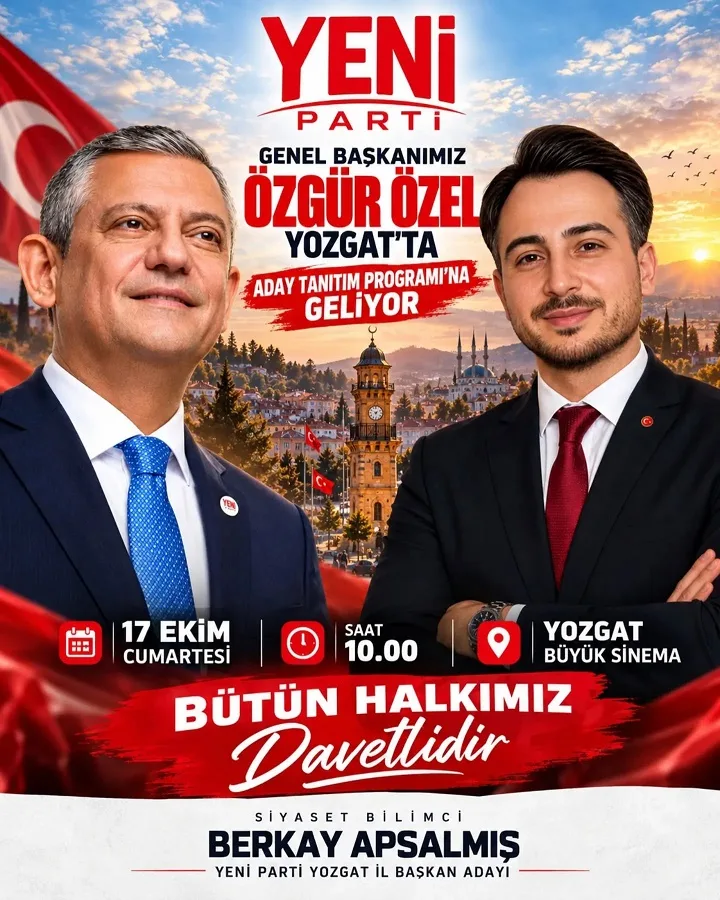 YENİ Parti Yozgat İl Başkanlığı seçimi öncesinde açıklama yapan Berkay