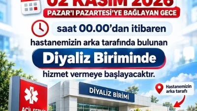 Boğazlıyan Devlet Hastanesi Acil Servisi, 2 Kasım 2026 Pazartesi saat