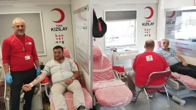 Türk Kızılay kan bağışı ekibi, Boğazlıyan Cumhuriyet Meydanı’nda kan bağışı