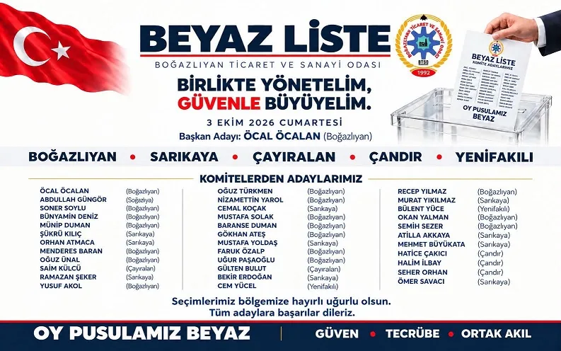 Boğazlıyan Ticaret ve Sanayi Odası Başkanı Öcal Öcalan, 3 Ekim