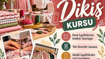 Yenipazar Belediyesi ile Boğazlıyan Halk Eğitim Merkezi iş birliğinde dikiş