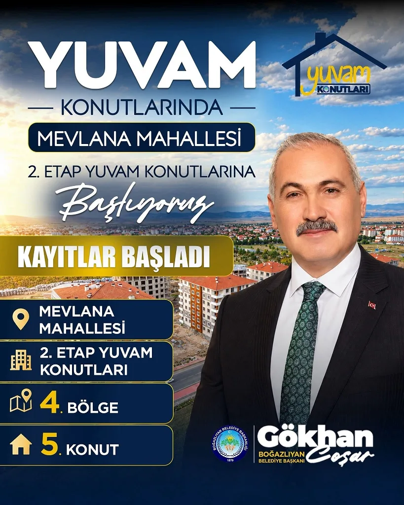 Boğazlıyan Belediye Başkanı Gökhan Coşar, Mevlana Mahallesi’nde yeni bölgede Yuvam